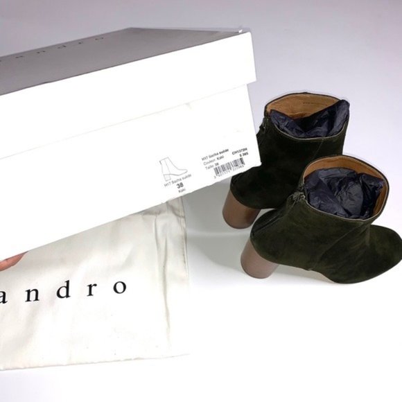 NIOB Sandro Paris Forest Green Suede Boots - Picture 7 of 7